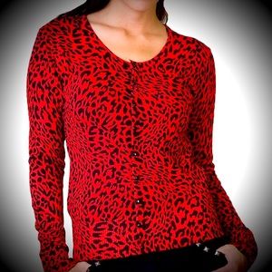 Voodoo Vixen Red Leopard Cardigan